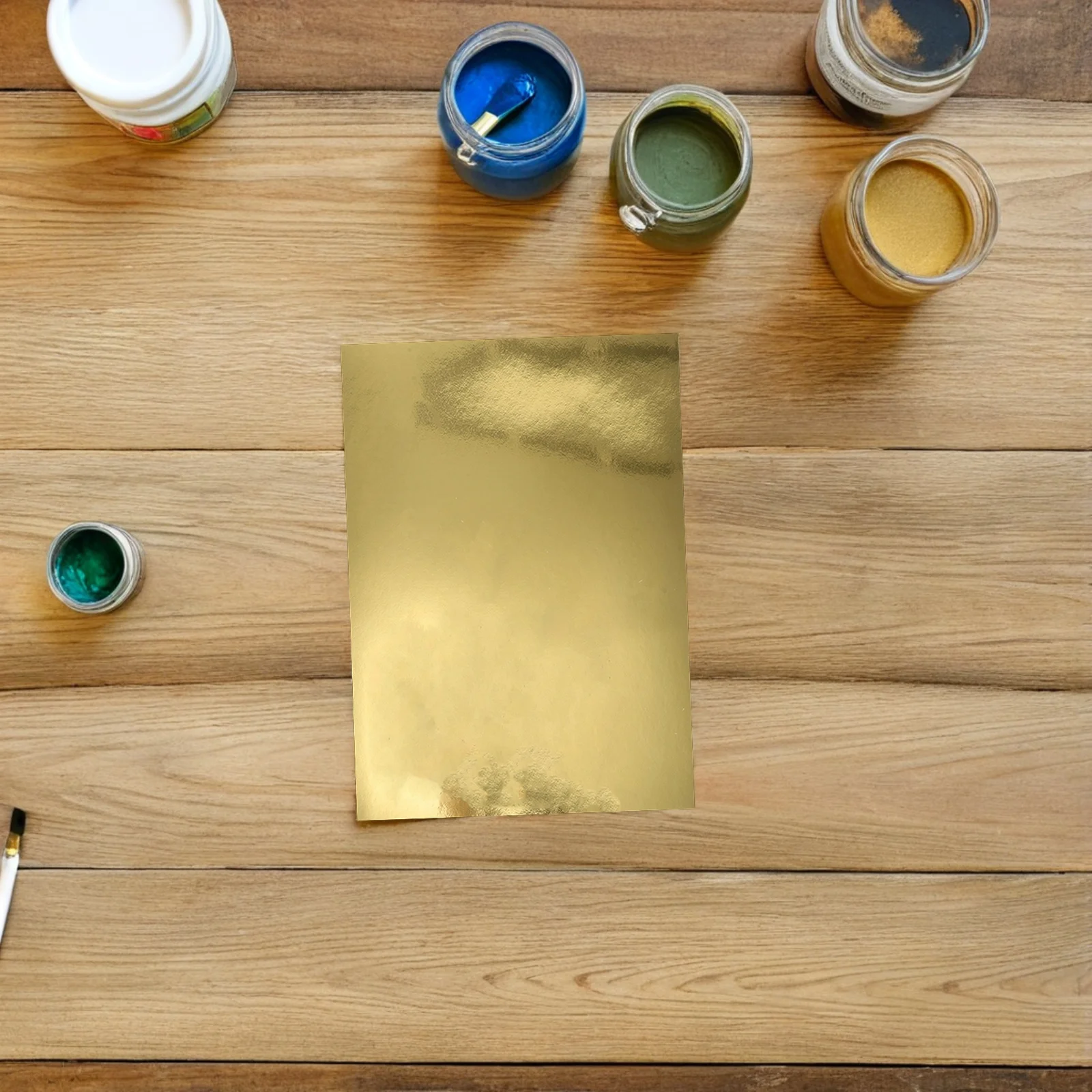 Золотая зеркальная картонная бумага a5 - Фотография_6