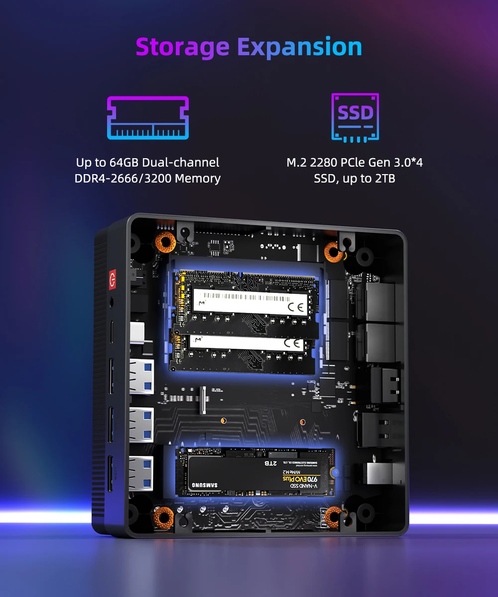 Мини-пк компьютер для игр amd ryzen5 - Фотография_4
