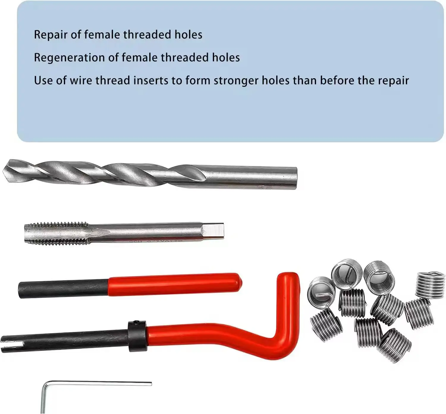 Набор инструментов для ручного быстрого ремонта винтов с резьбой - Фотография_4