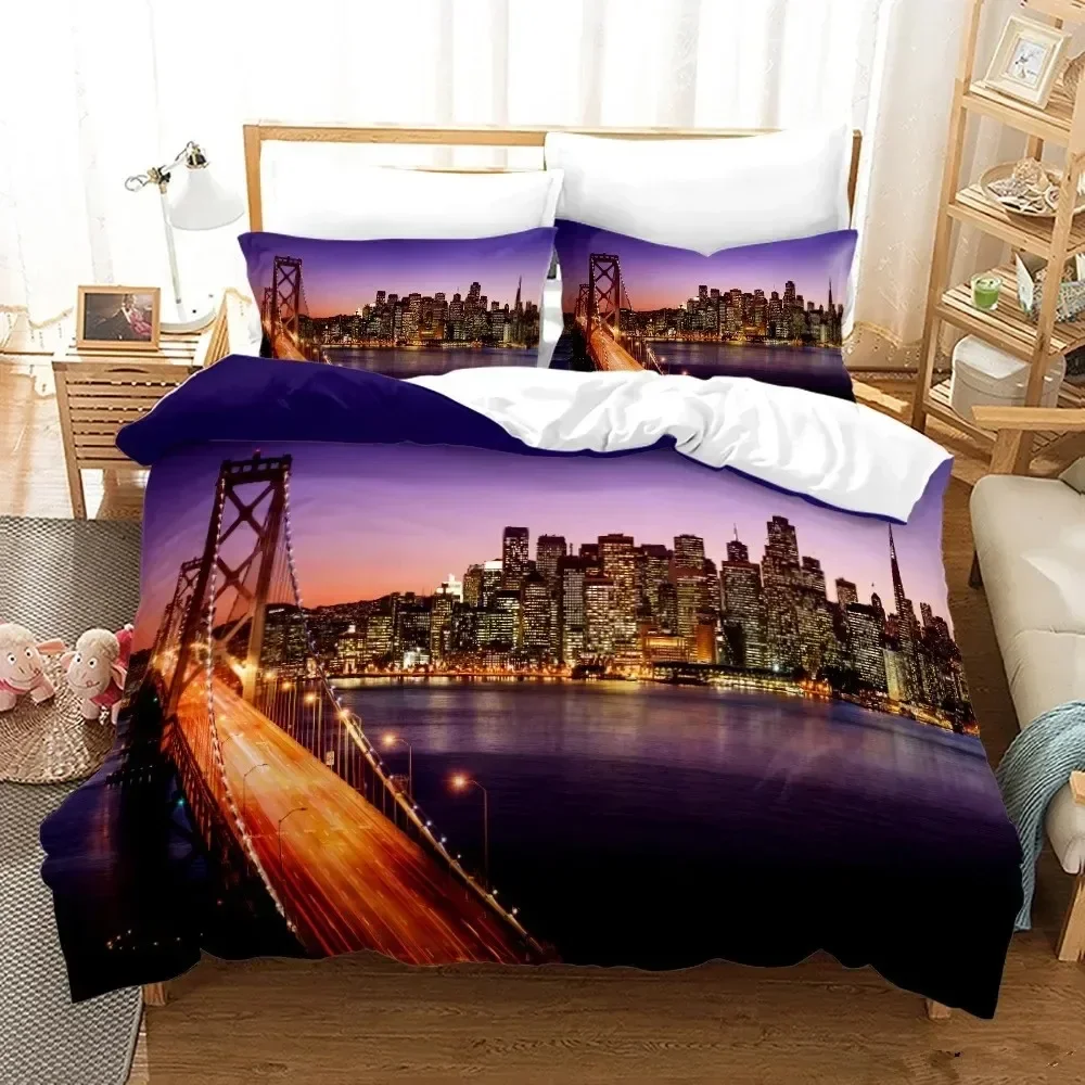 Комплект постельного белья new york city night view queen king size - Фотография_2