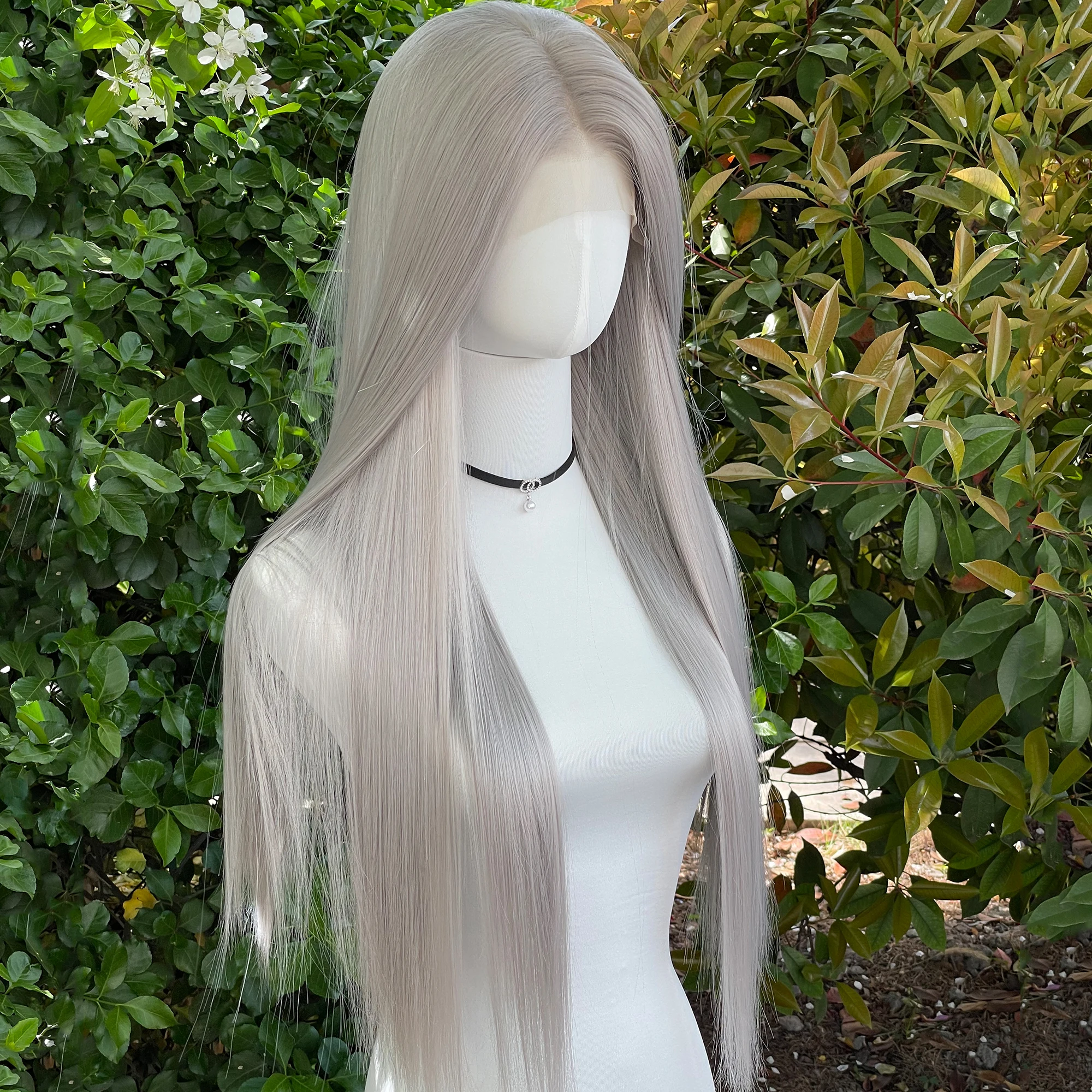 Серебристо-серый синтетический - Фотография_4