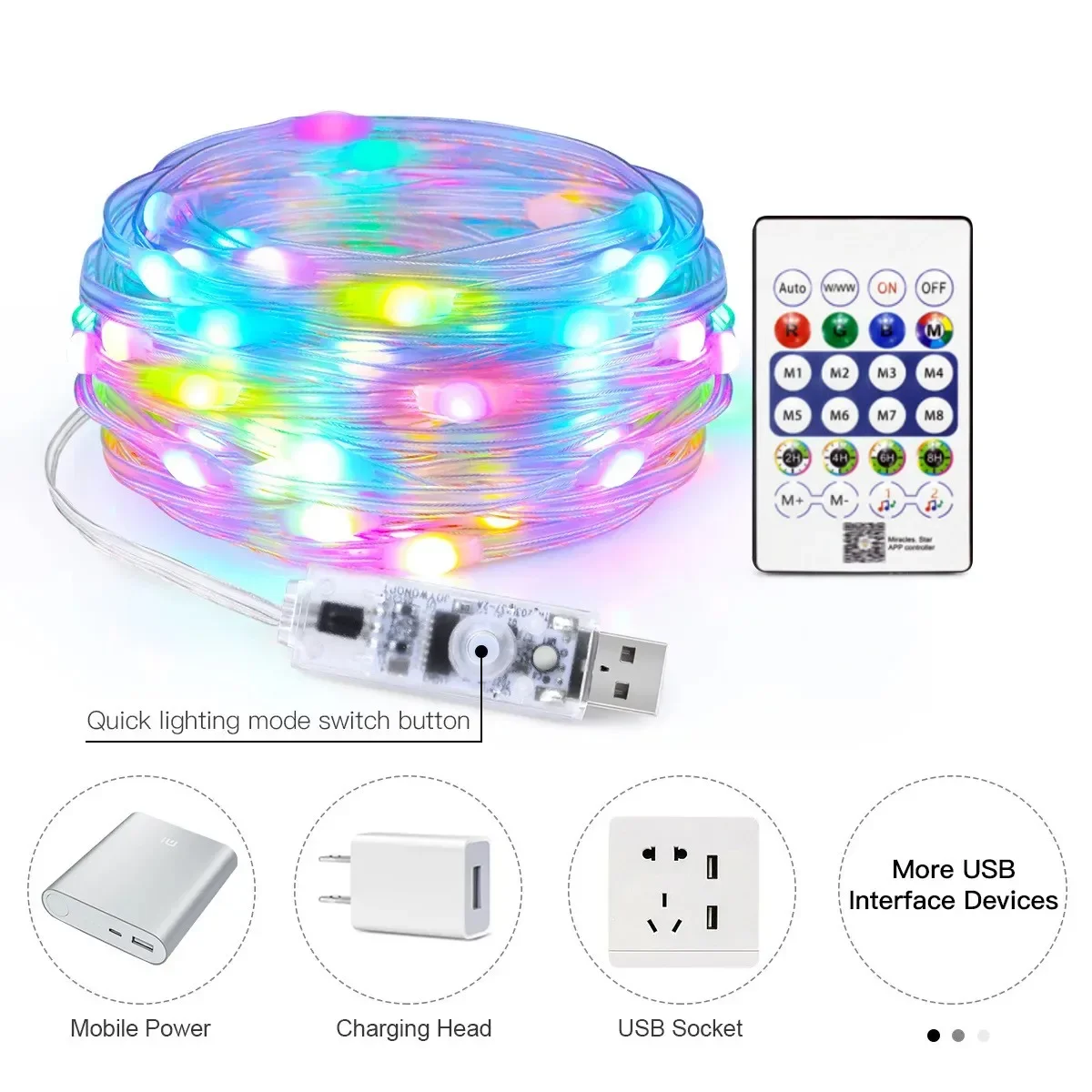 М rgbic usb sting light bluetooth - Фотография_6