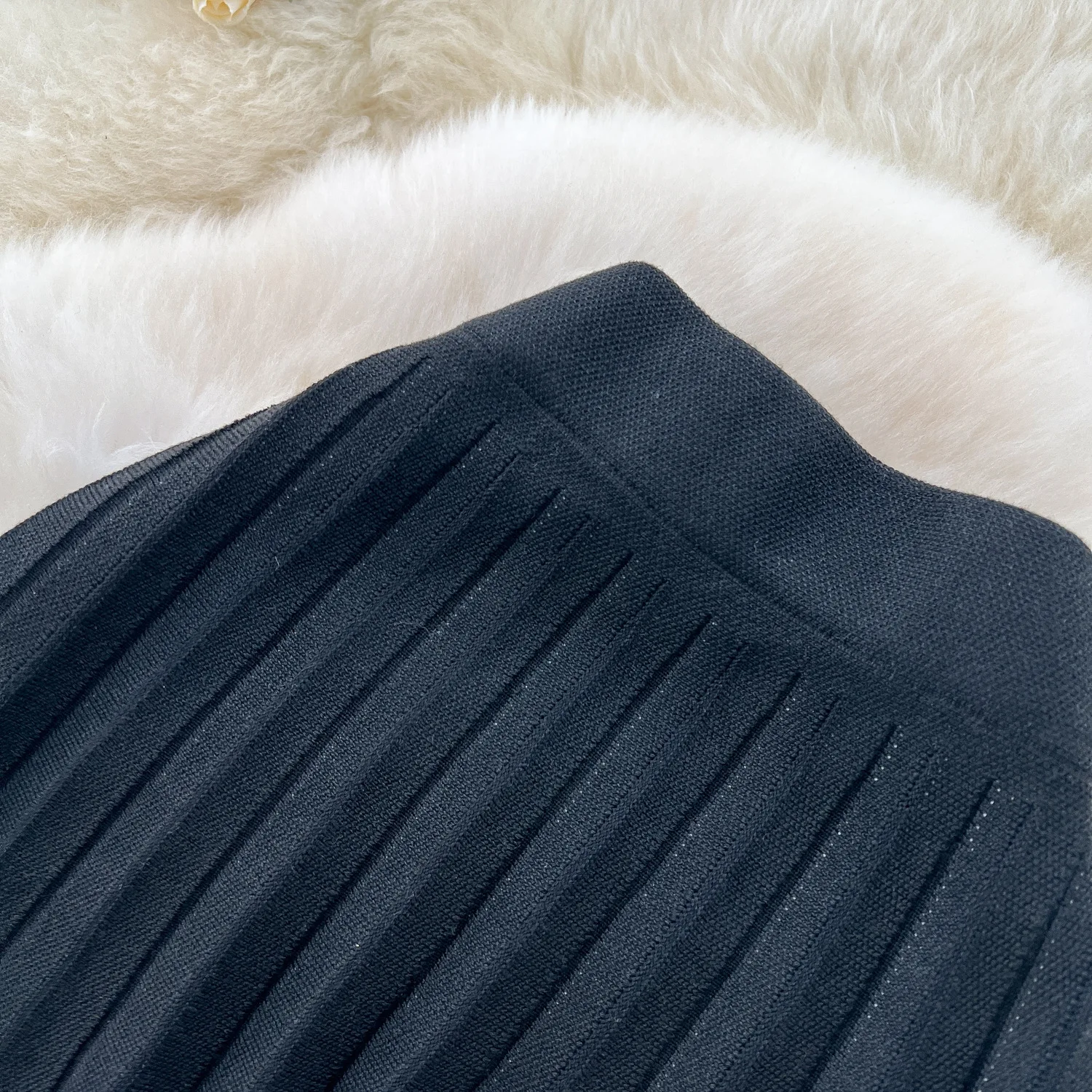 Женские однотонные плиссированные юбки до щиколотки - Фотография_5