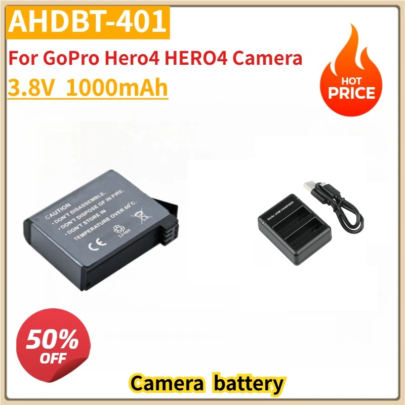 Новая сменная батарея ahdbt-401 для gopro hero 4+
