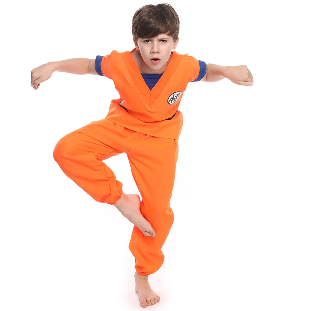 Костюмы для косплея на хэллоуин для мальчиков и девочек son goku для детей - Фотография_6