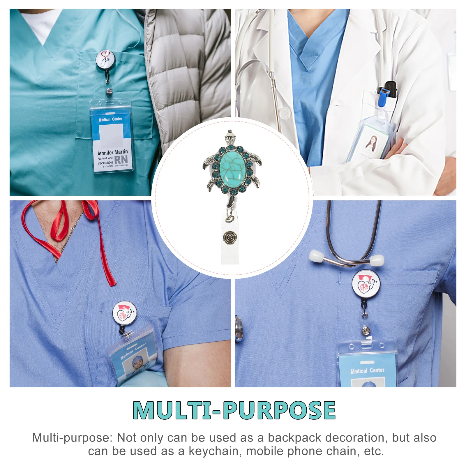 Выдвижная пряжка для бейджа в форме черепахи - Фотография_3