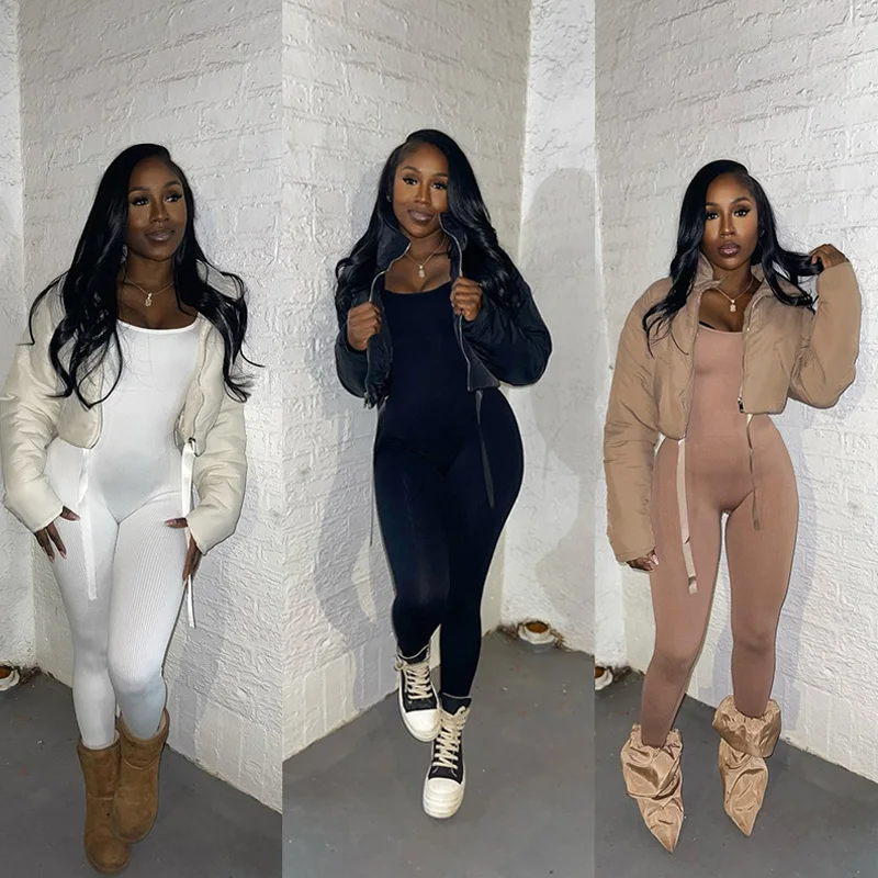 Зимняя укороченная куртка с хлопковой подкладкой - Фотография_2