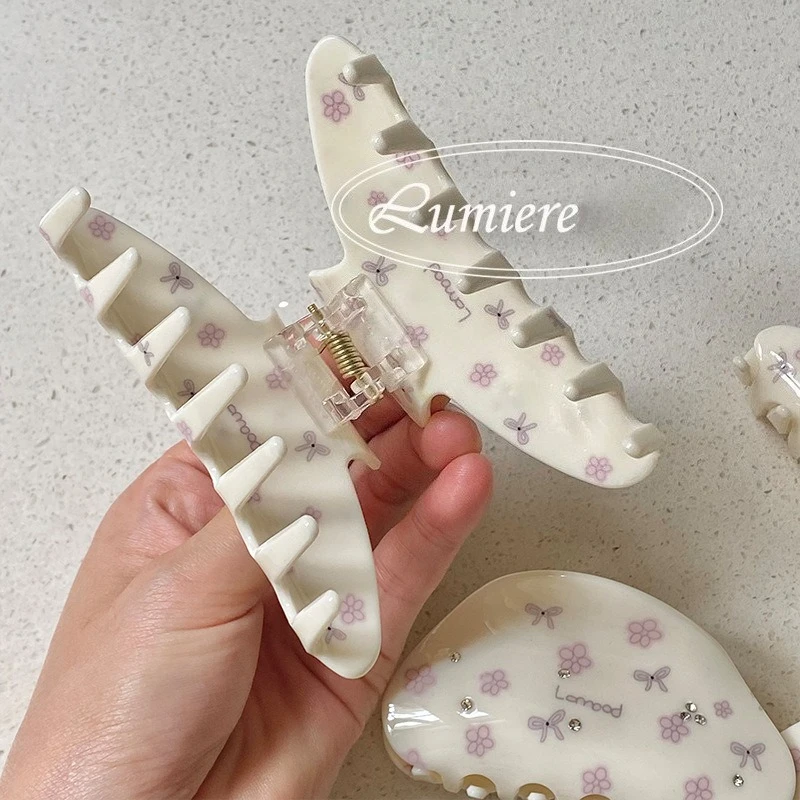 Новые милые розовые заколки для волос с цветочным бантом и стразами - Фотография_4