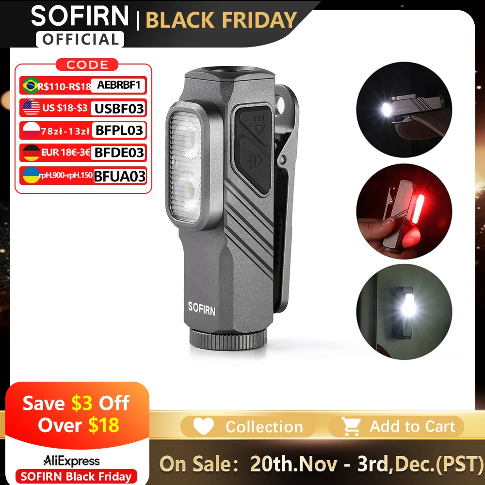 Sofirn mini st10 1000lm edc фонарик