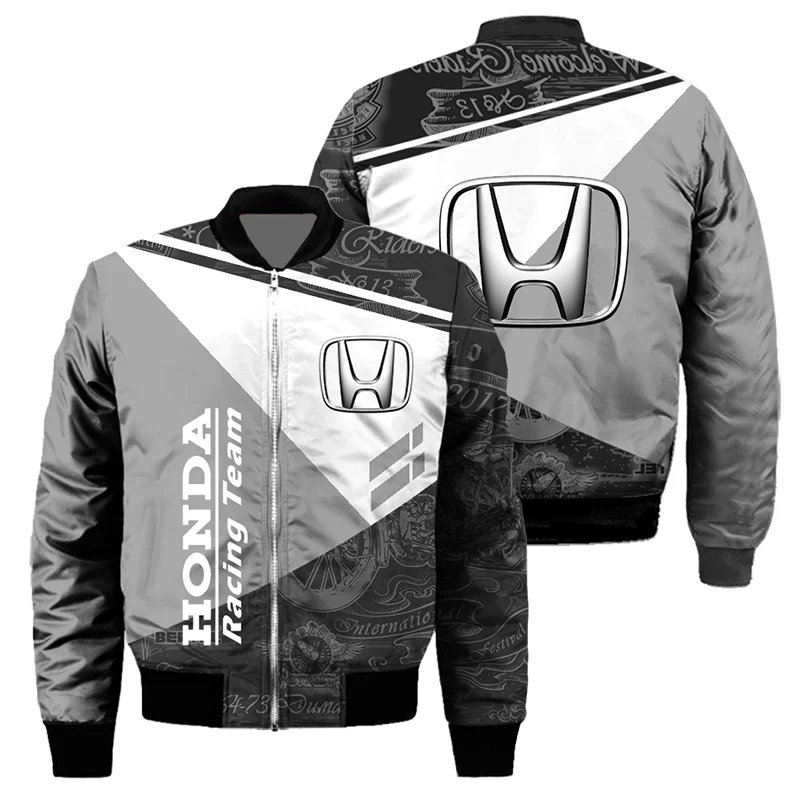 Мужская утолщенная куртка с логотипом honda - Фотография_2