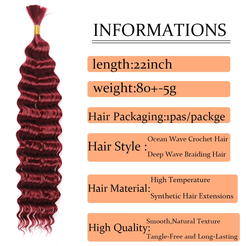 Deep wave braiding hair  synthetic - Фотография_4