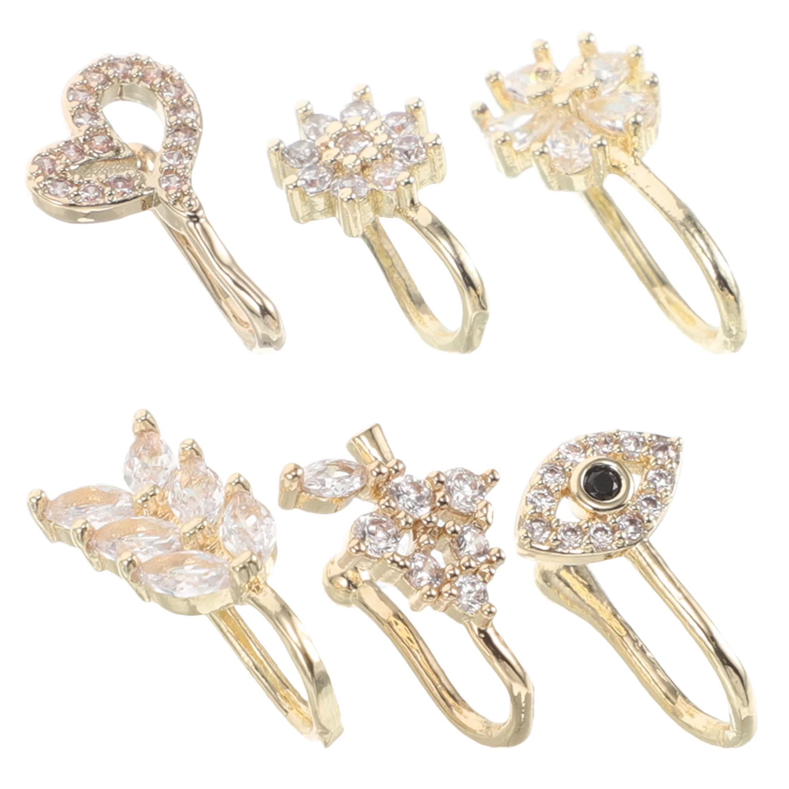 Без пирсинга, u-образные кольца в носу