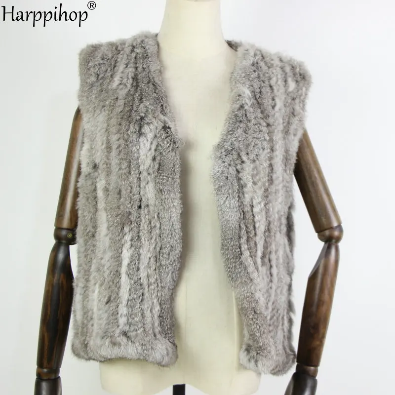 Новинка, вязаный жилет из кроличьего меха - Фотография_3