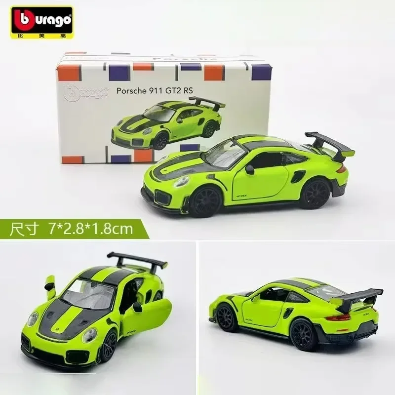 Burago 1:64 porsche 911 gt2 rs модель спортивного автомобиля из сплава - Фотография_3