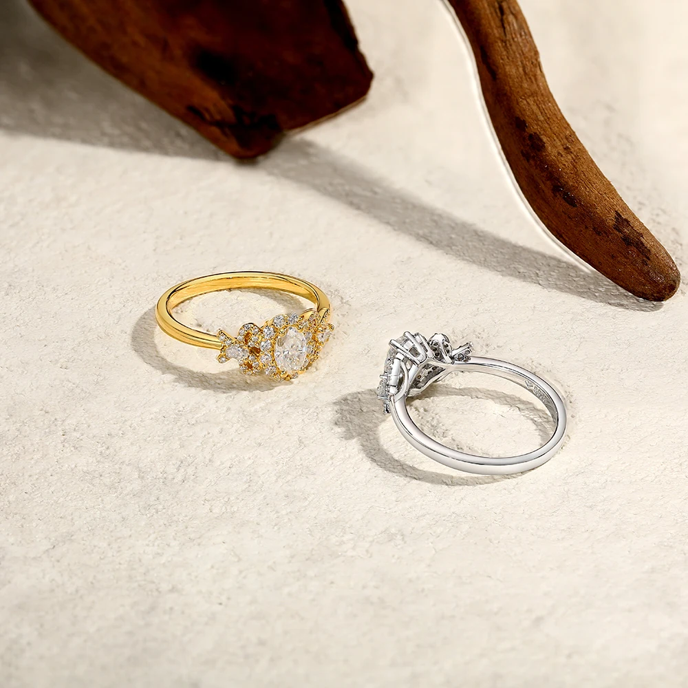 Attagems роскошные кольца с муассанитом овальной огранки - Фотография_4