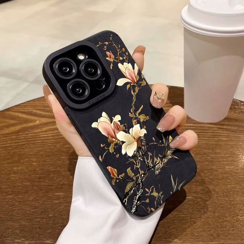 Элегантный чехол для телефона с цветком магнолии для iphone 17