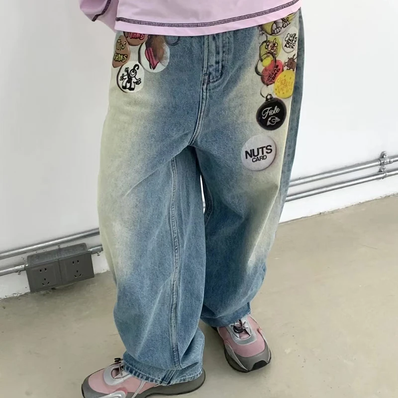 Kbq colorblock свободные джинсовые - Фотография_4