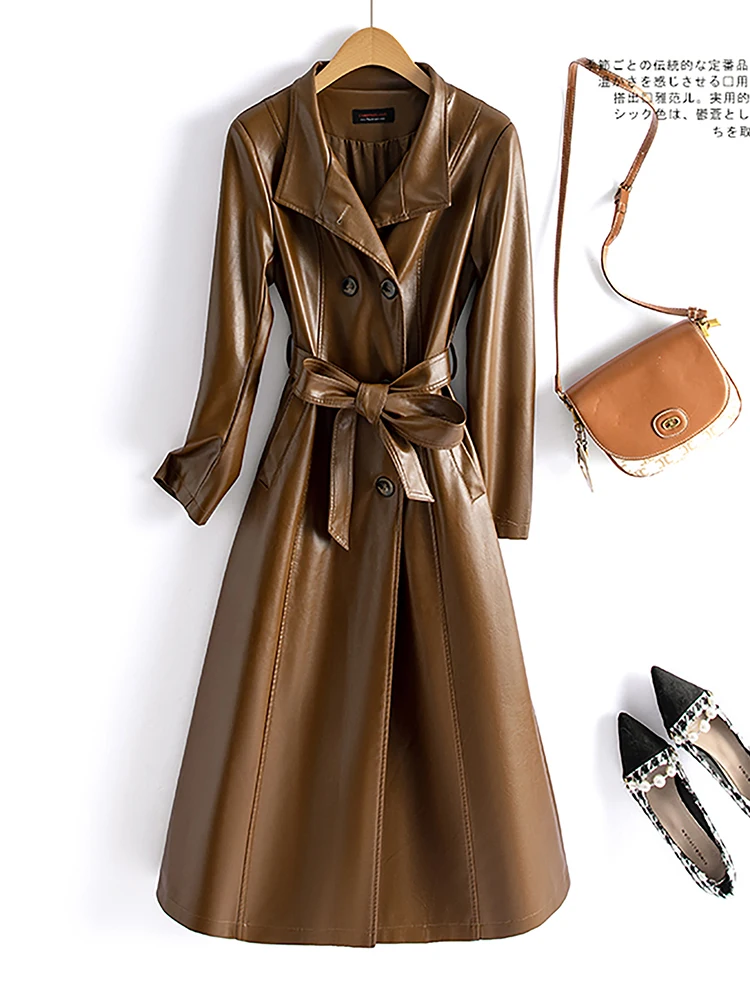 Женский тренчкот из овечьей кожи - Фотография_3