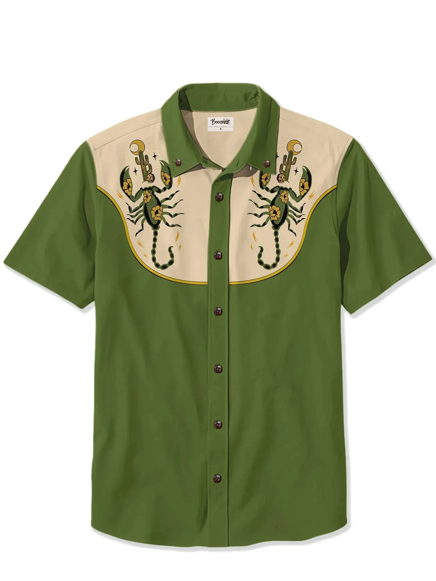 Мужская летняя повседневная рубашка со змеиным узором - Фотография_2