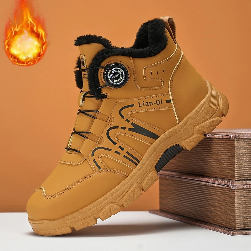 Модные плюшевые мужские высокие ботинки