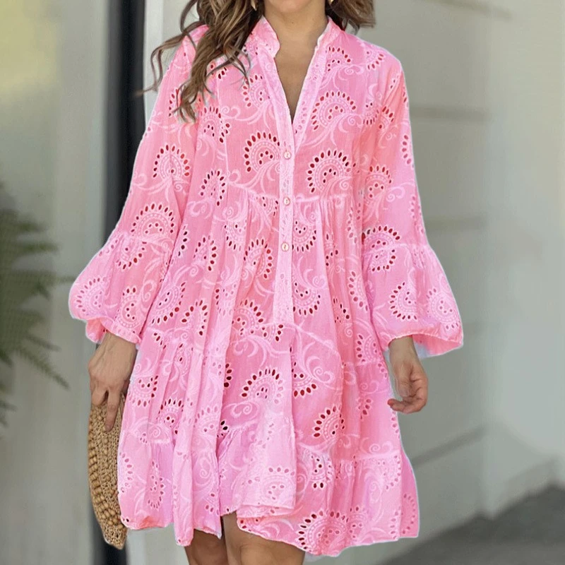 Женское кружевное платье с вышивкой - Фотография_5