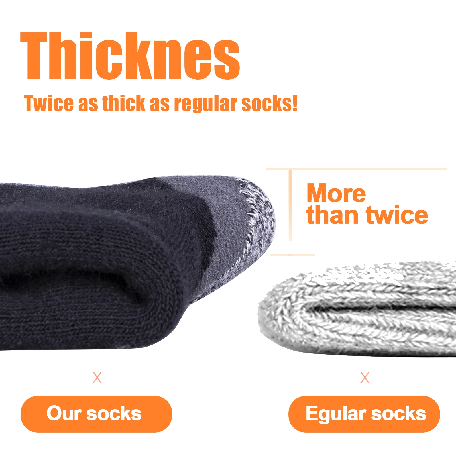 Yuedge мужские фитильные толстые хлопковые спортивные носки для экипажа - Фотография_3