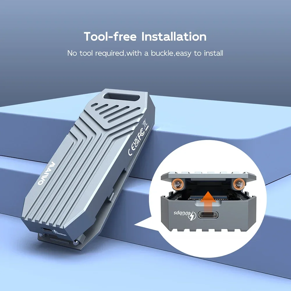 Корпус maiwo usb4 40 гбит/с с охлаждающим вентилятором 8 тб pcie4.0 nvme - Фотография_5