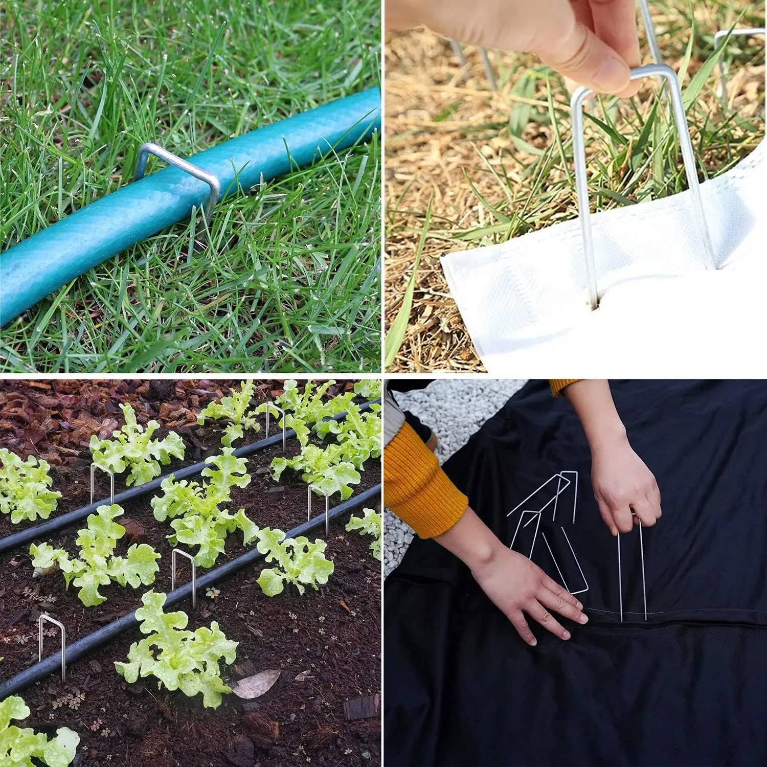 Металлические садовые колья u-образные пейзажные скобы для ногтей - Фотография_6