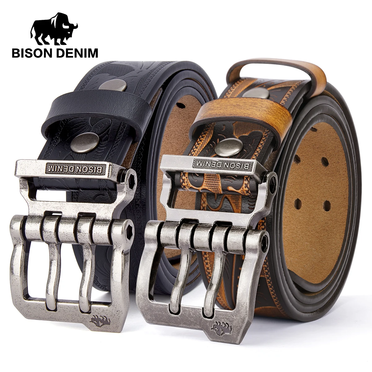 Bison denim мужские ремни из коровьей