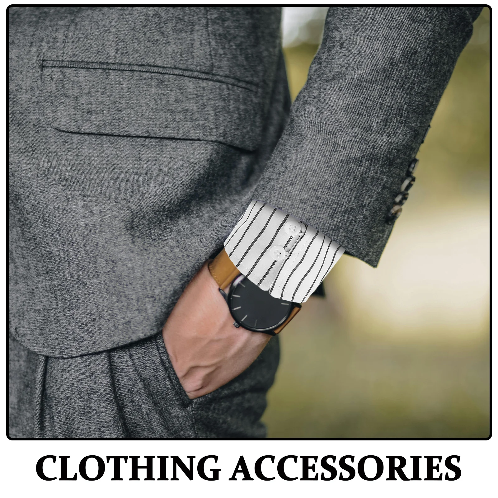 1 пара белых полосатых запястья для женщин и мужчин - Фотография_2