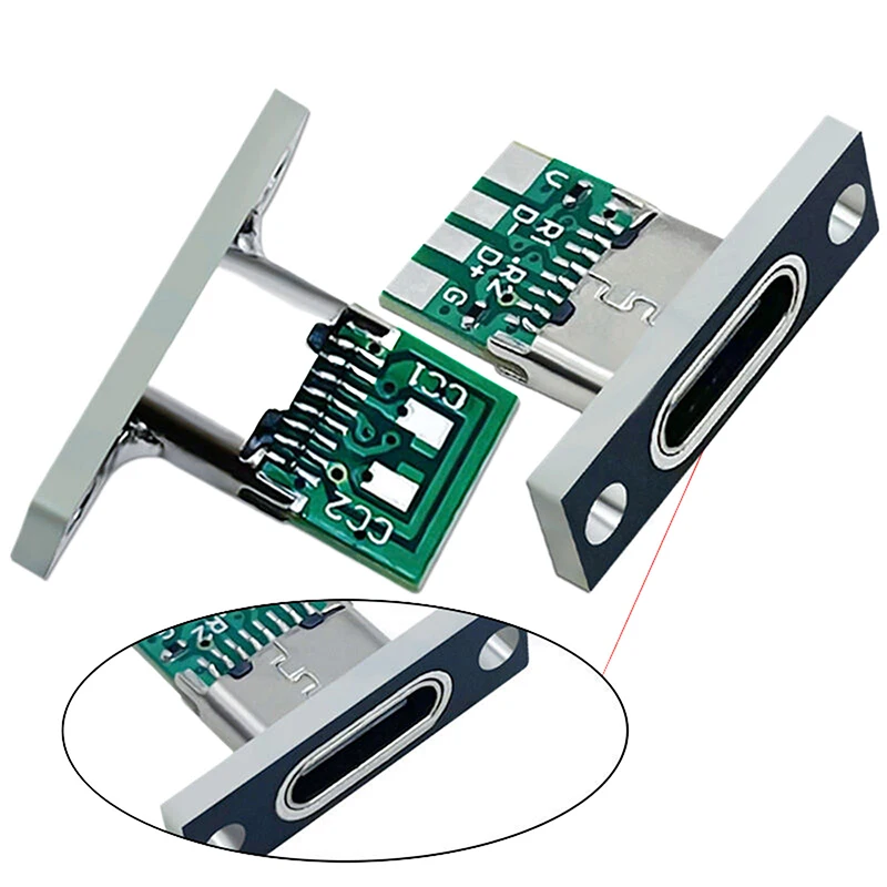 Разъем usb 3.1 типа c с винтовой крепежной пластиной type-c usb-разъем 3 - Фотография_3