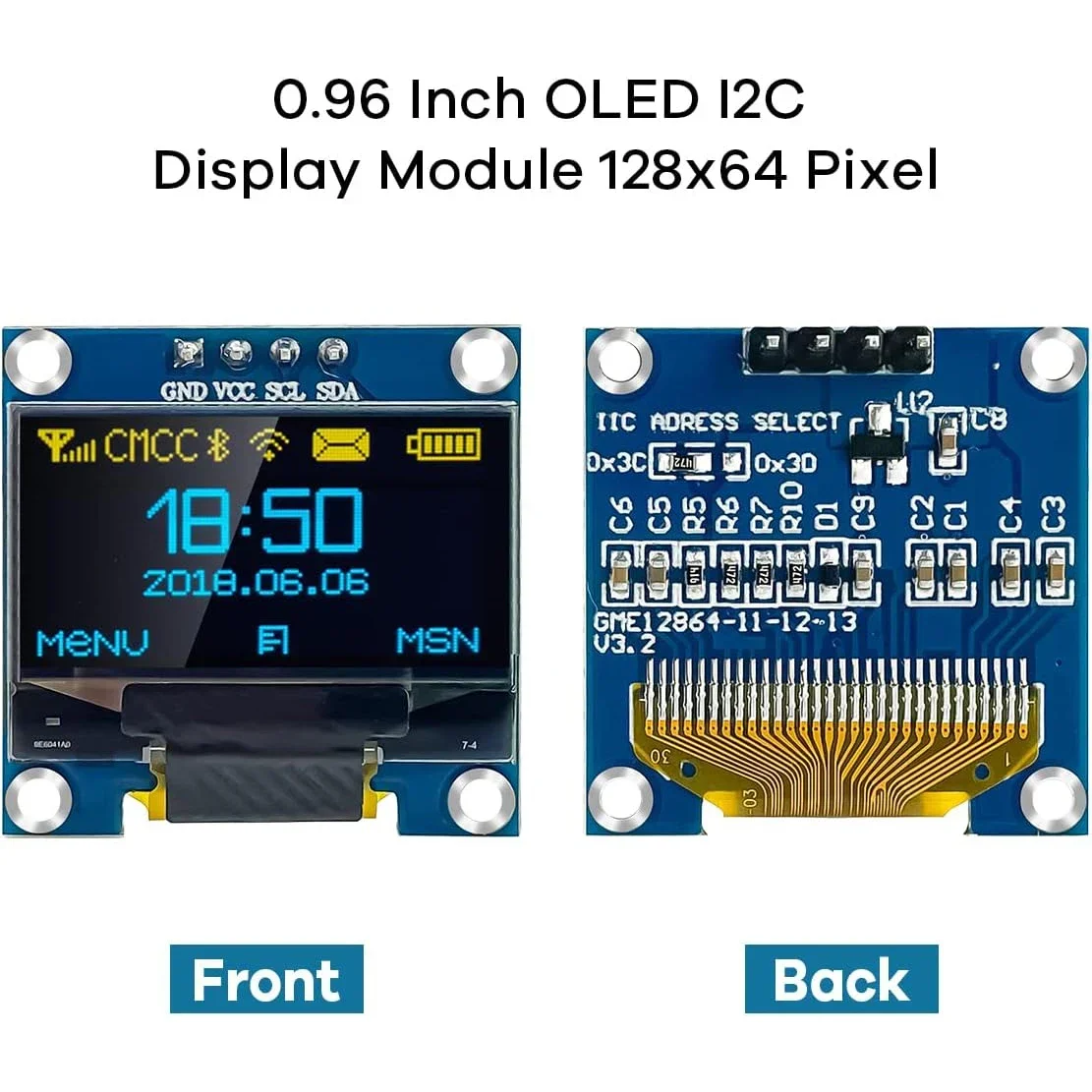 0,96-дюймовый oled-дисплей i2c iic - Фотография_2