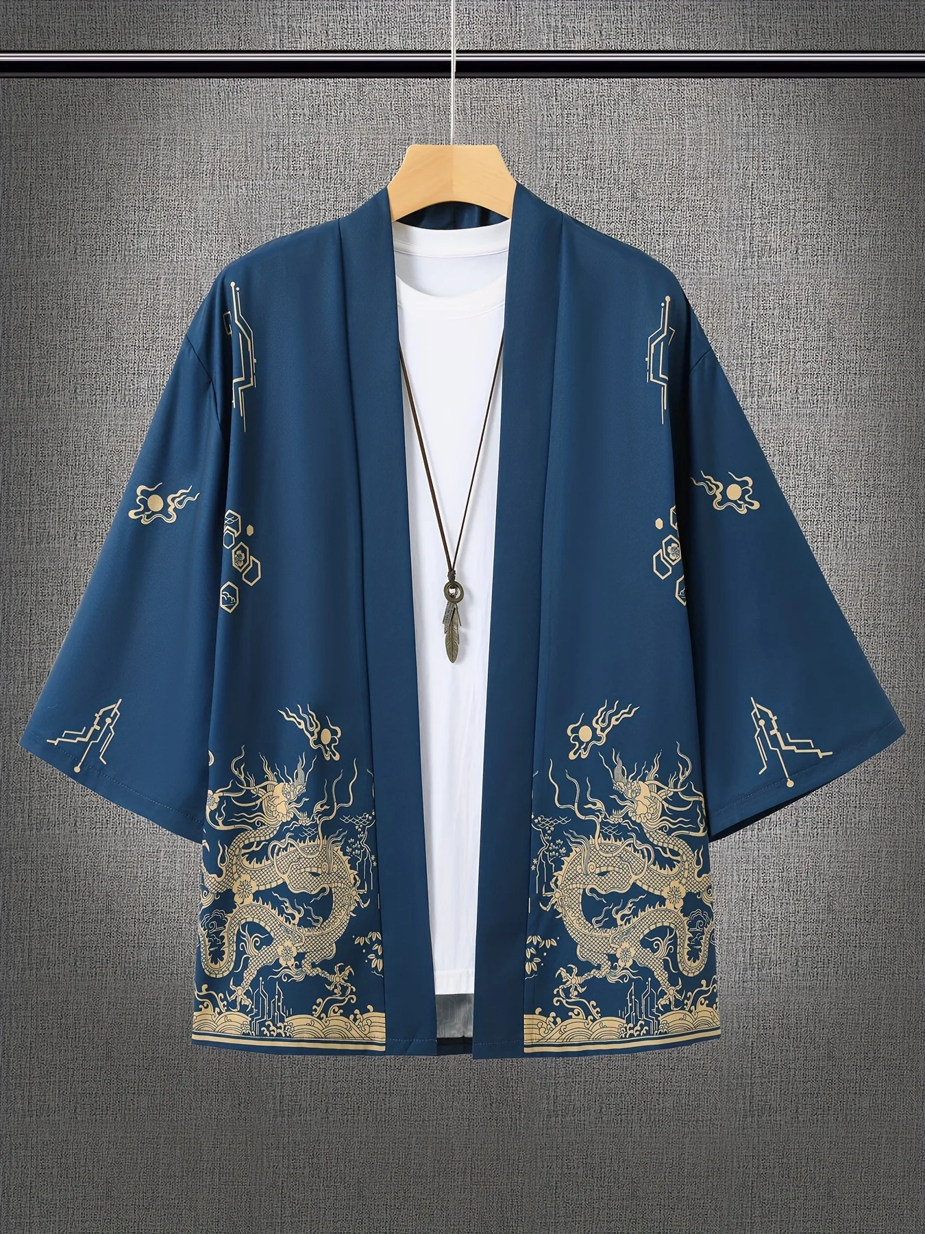 Кимоно унисекс с принтом дракона - Фотография_3