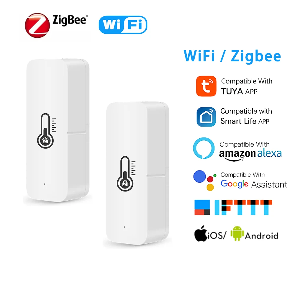 Смарт-датчик влажности и температуры tuya zigbee
