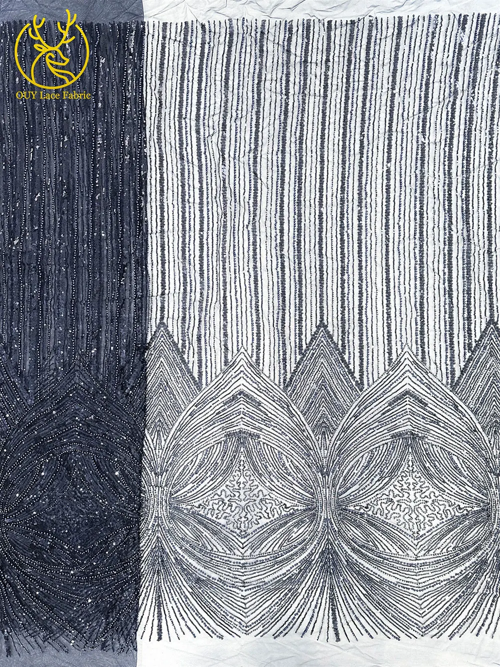 Темно-синяя африканская кружевная - Фотография_2
