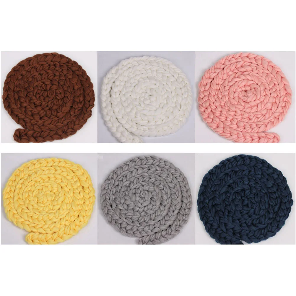 Темно-синее плетеное одеяло для новорожденных - Фотография_3