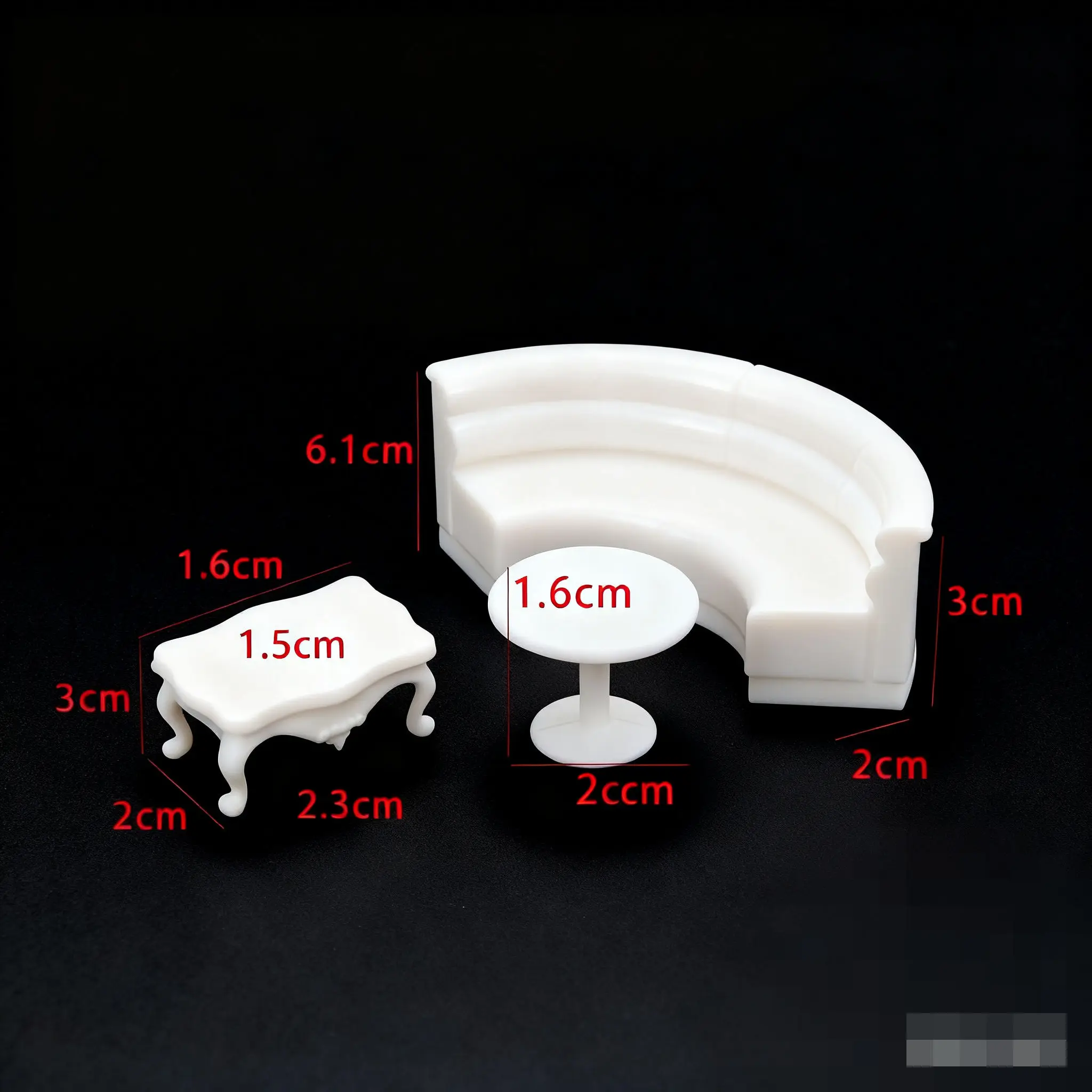 Миниатюрный набор мебели - крытая кровать - Фотография_4