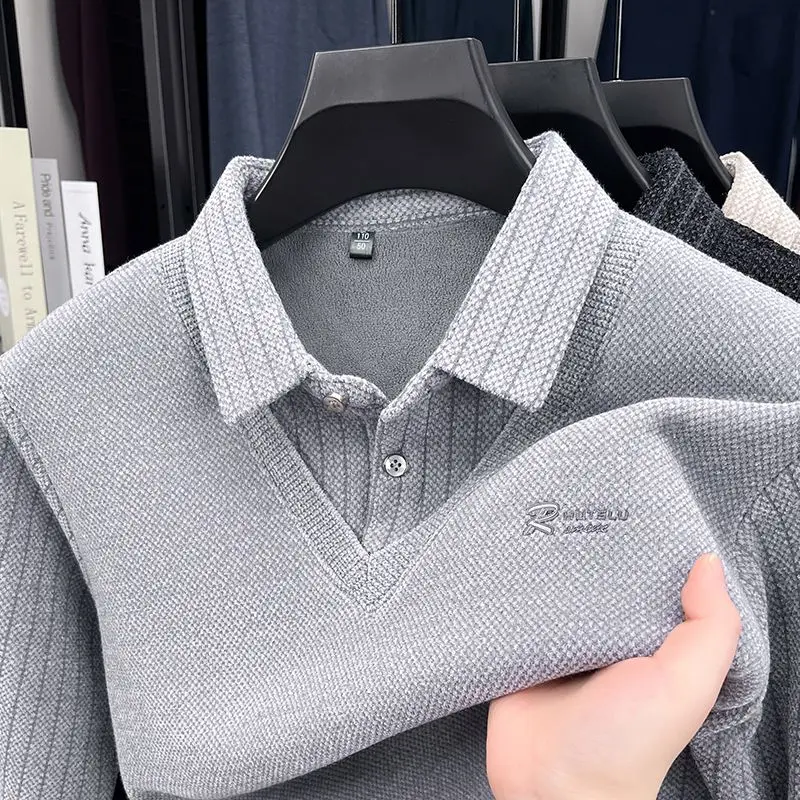 Мужской свитер с воротником-поло - Фотография_3