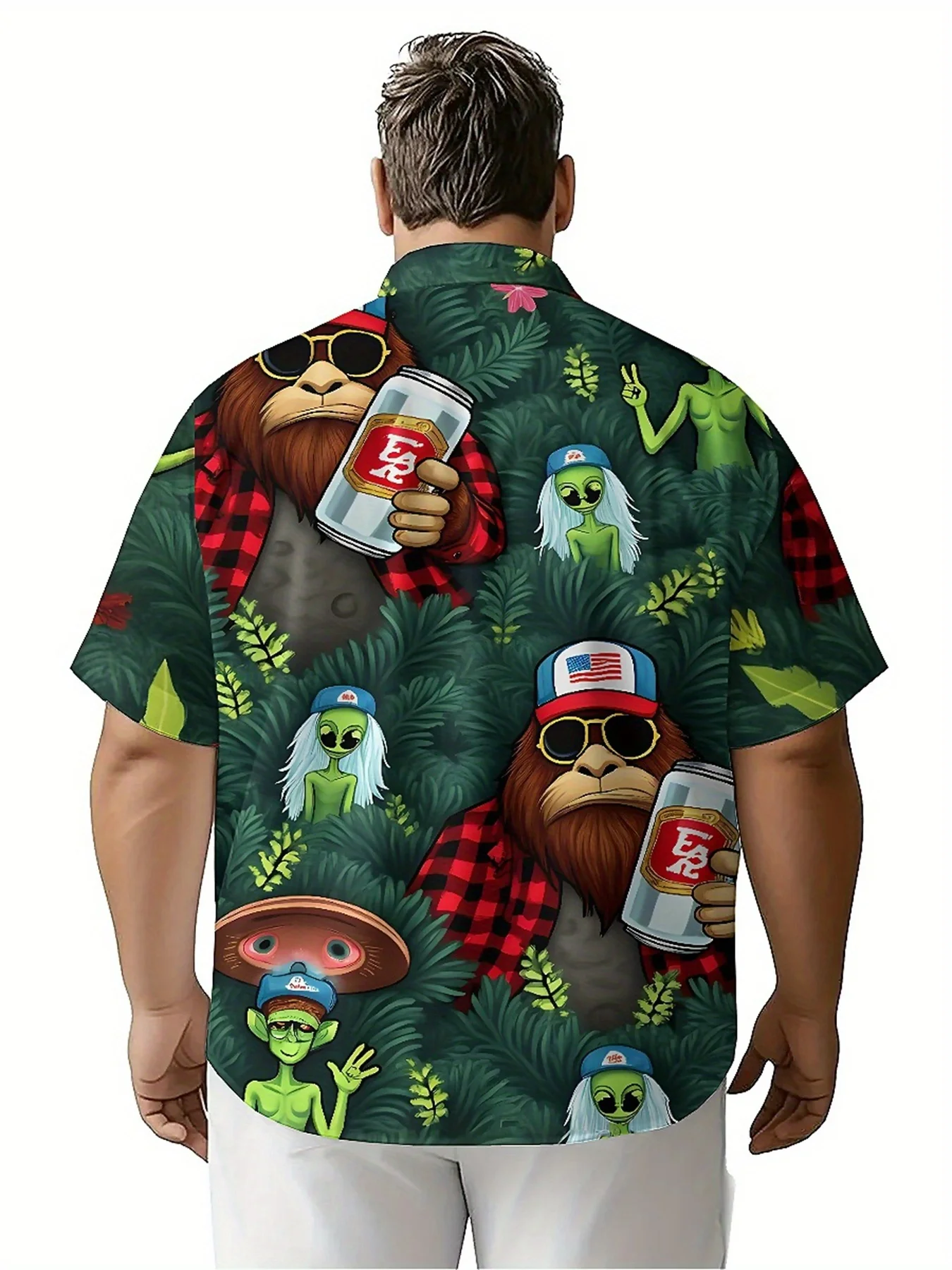 Мужские гавайские рубашки больших размеров с узором forest adventurer - Фотография_4