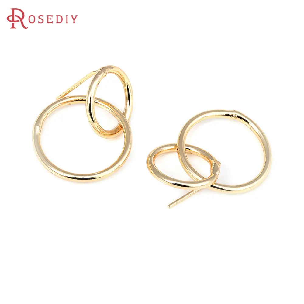 Серьги-гвоздики из латуни с двойным соединением - Фотография_4