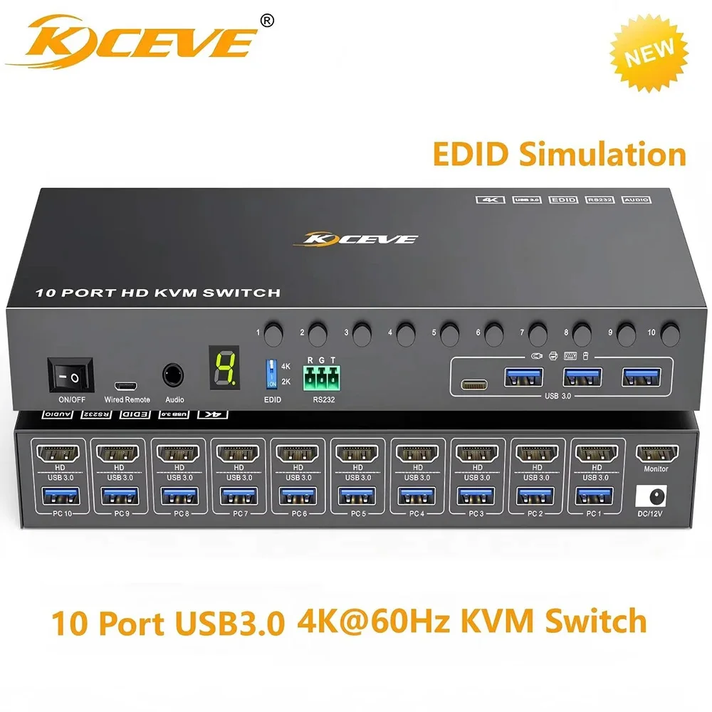 10-портовый kvm-переключатель usb 3.0 - Фотография_2