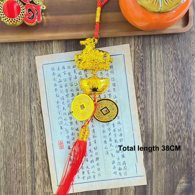 {mx} позолоченный кулон с изображением зодиака лошади и счастливой монеты - Фотография_2