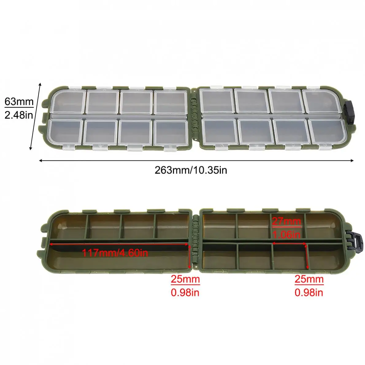 Портативный чехол с 16 отделениями для рыболовных снастей - Фотография_2