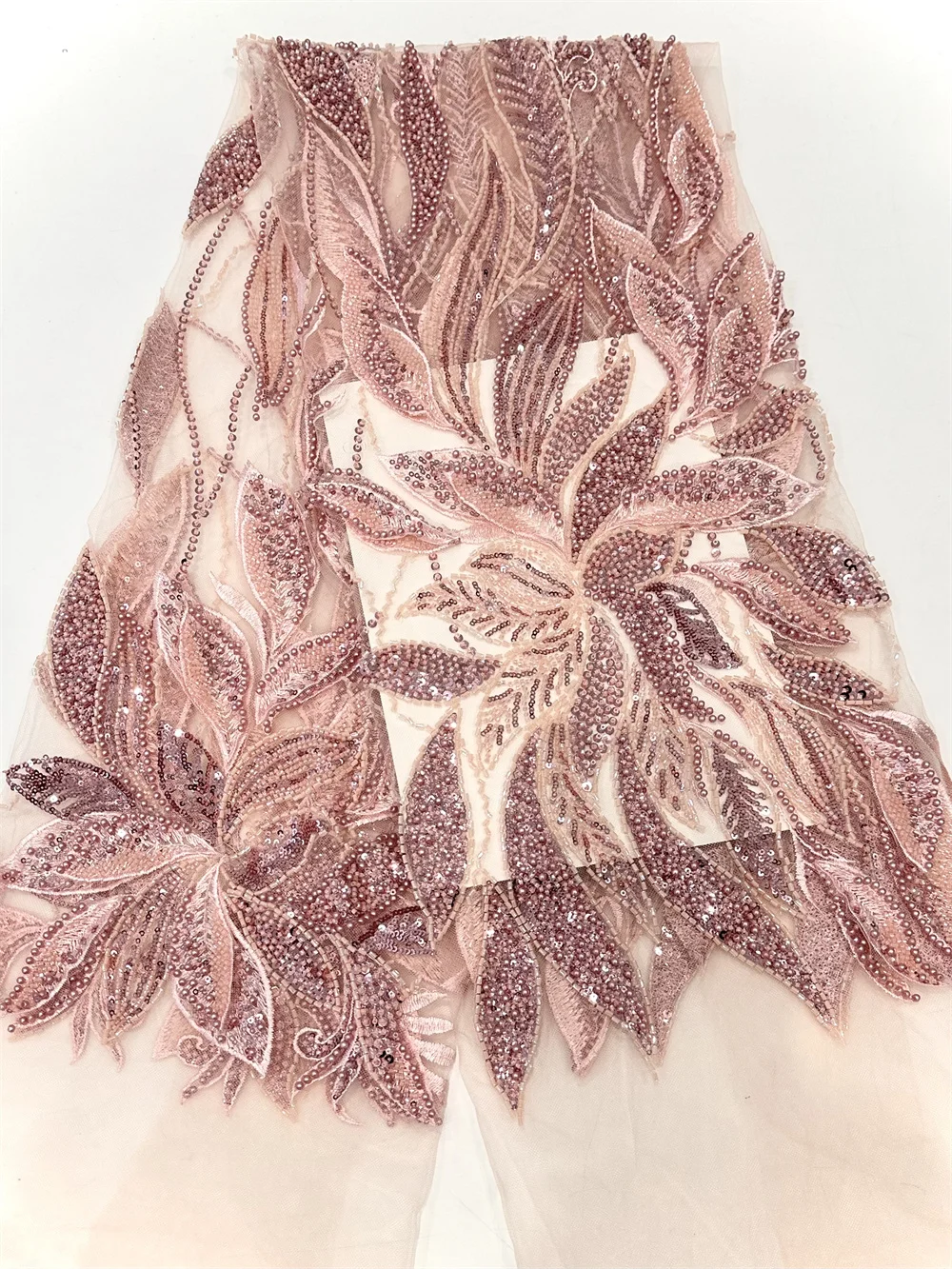 Новейшая африканская кружевная ткань с блестками - Фотография_5