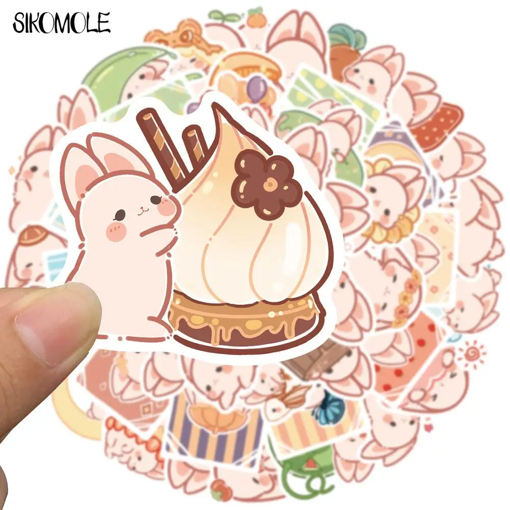 Милые розовые наклейки с изображением кролика - Фотография_3