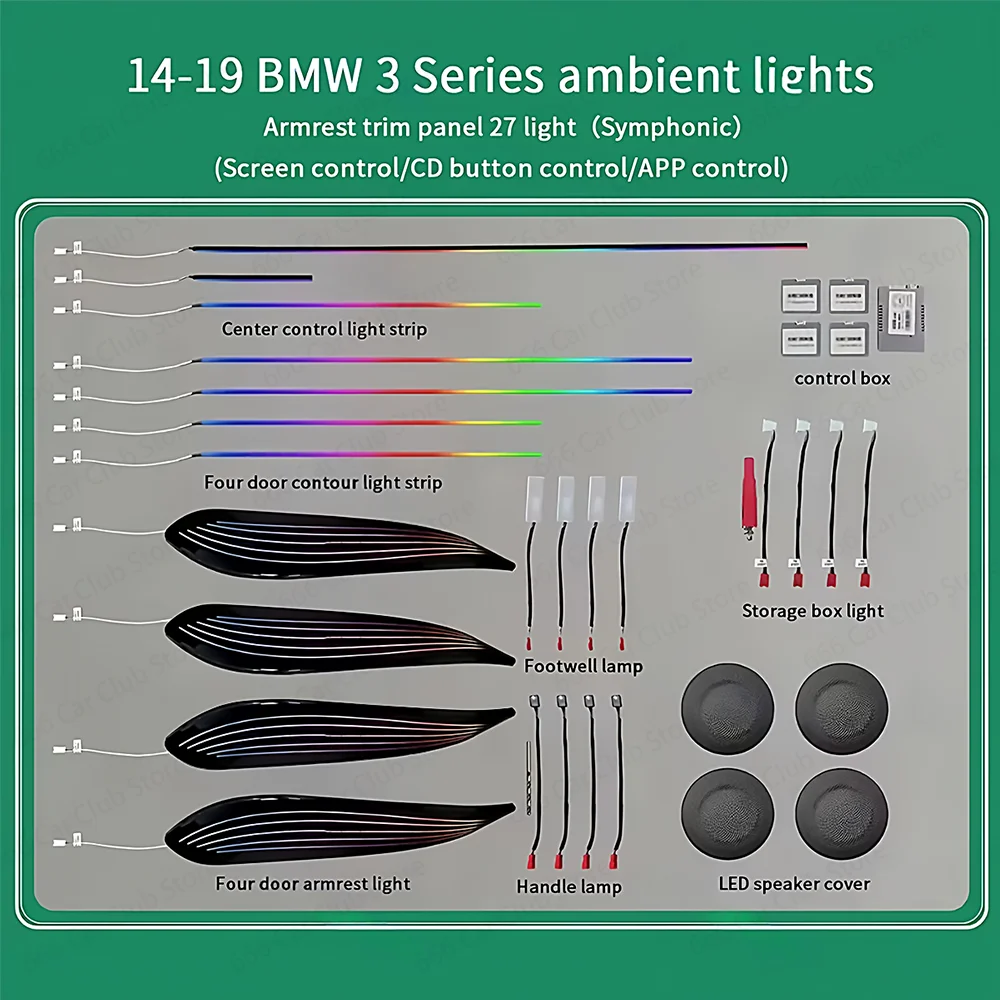 Светодиодное окружающее освещение для bmw 3/4 серии 3gt f30 f31 f32 f34 - Фотография_6