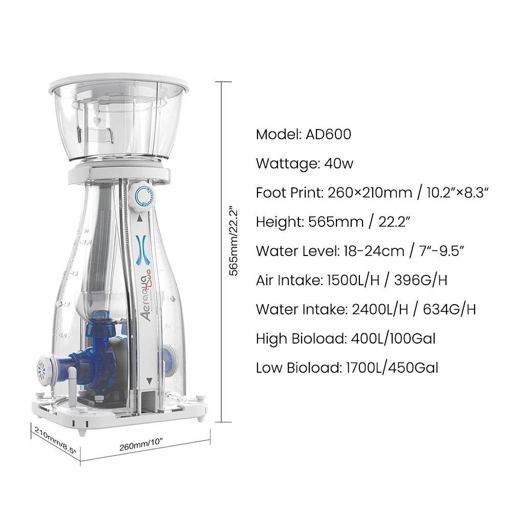 Tlf maxspect ad600 40 вт dc flow протеиновый скиммер для рифо - Фотография_6