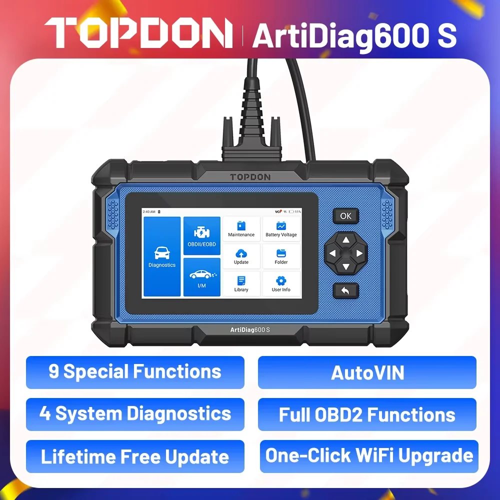 Сканер topdon artidiag600s obd2