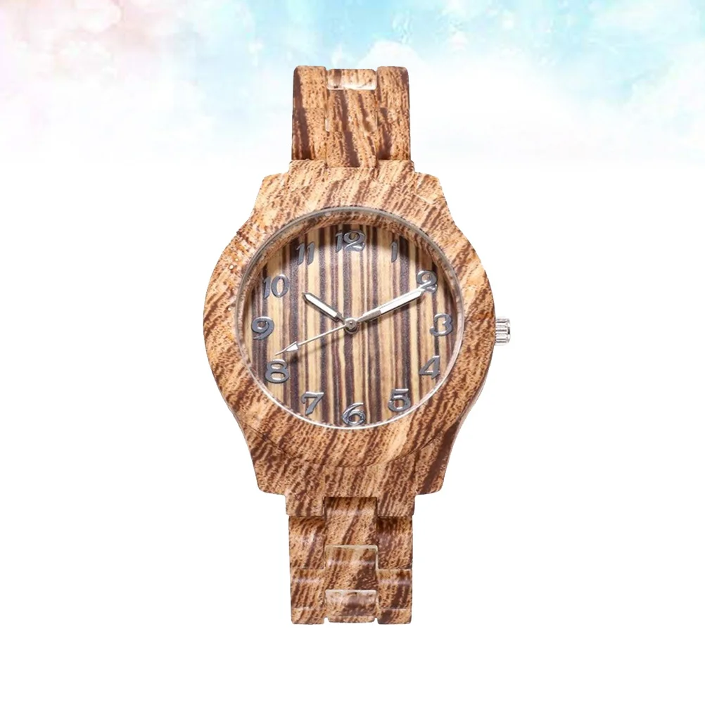 Кварцевые часы для пары с бамбуковым зерном - Фотография_2