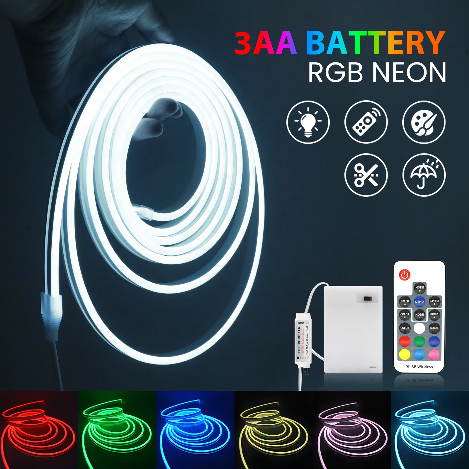5v rgb неоновая лента 1m 2m 3m - Фотография_6